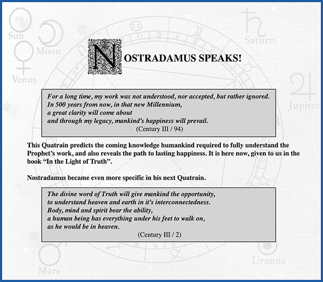Nostradamus Speaks